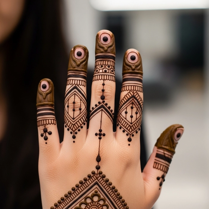simple ungli mehndi design back