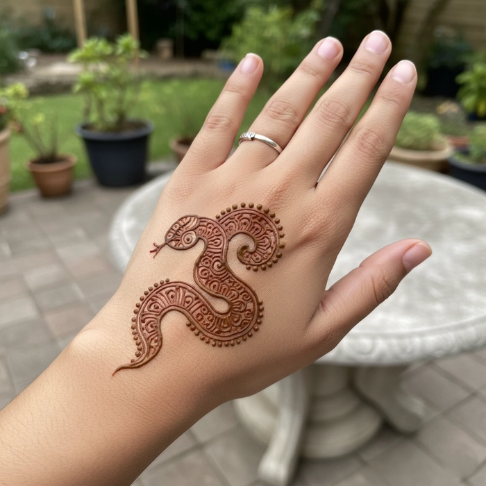 small snake mehndi designs