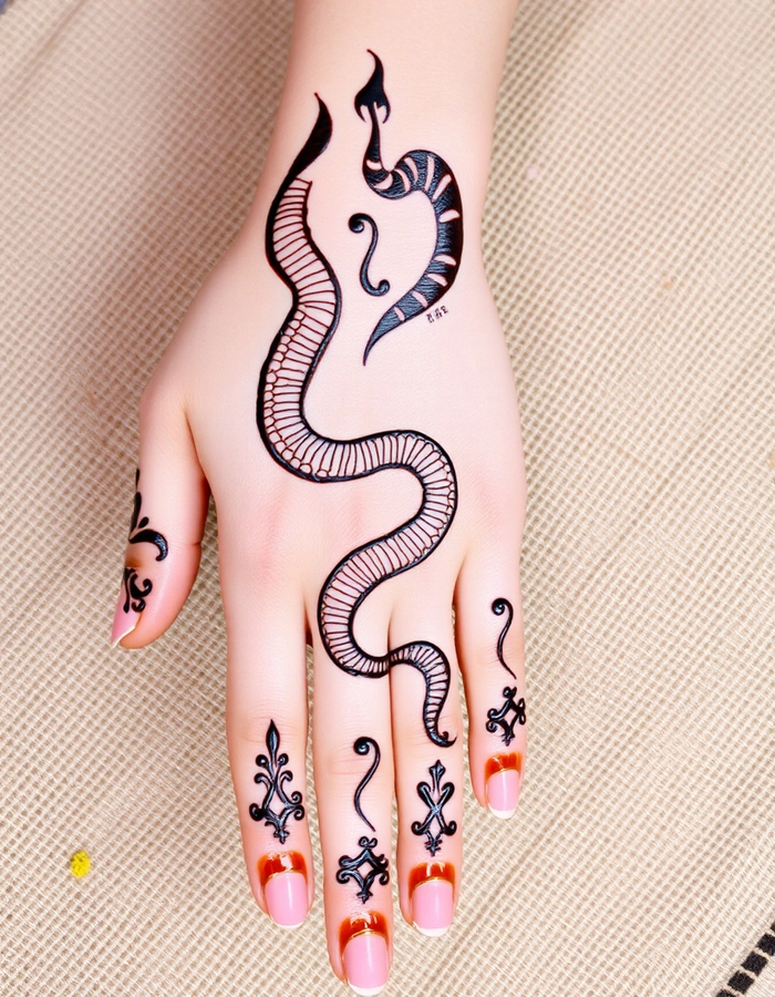 snake design for mehndi