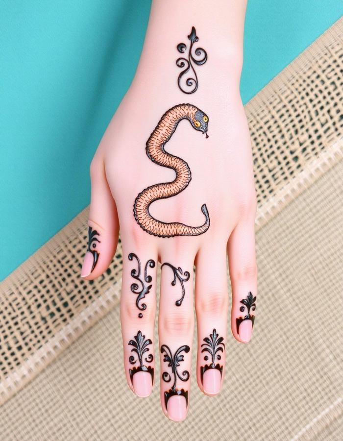 snake design in mehndi