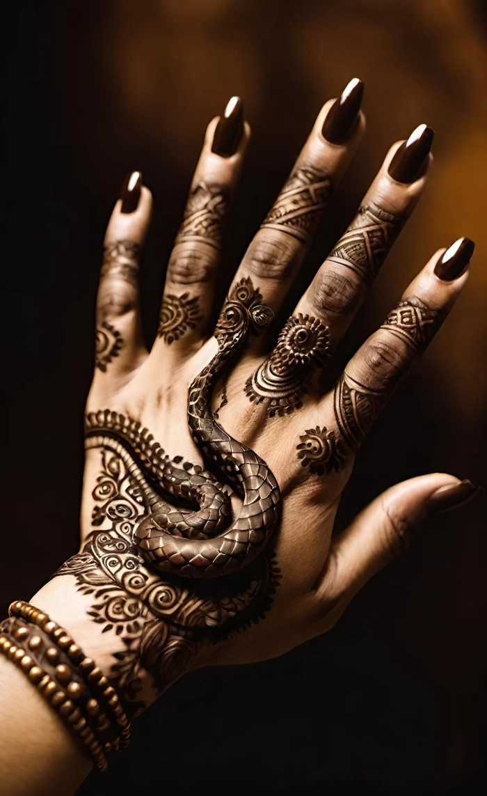 snake henna design