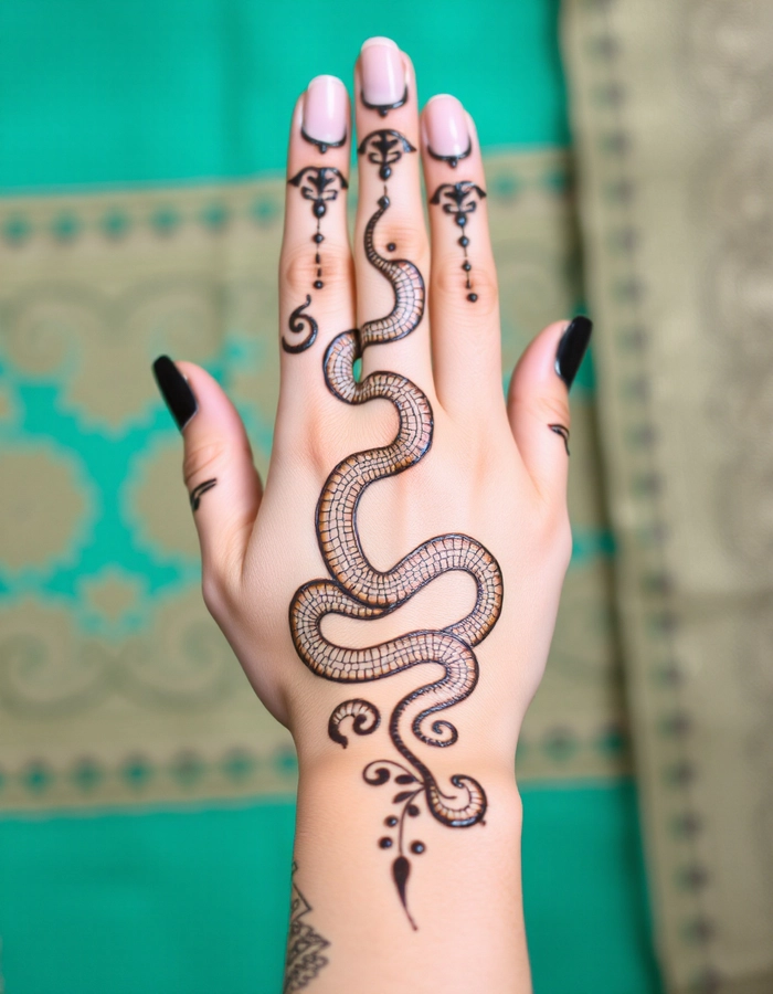 snake mehndi design for boys