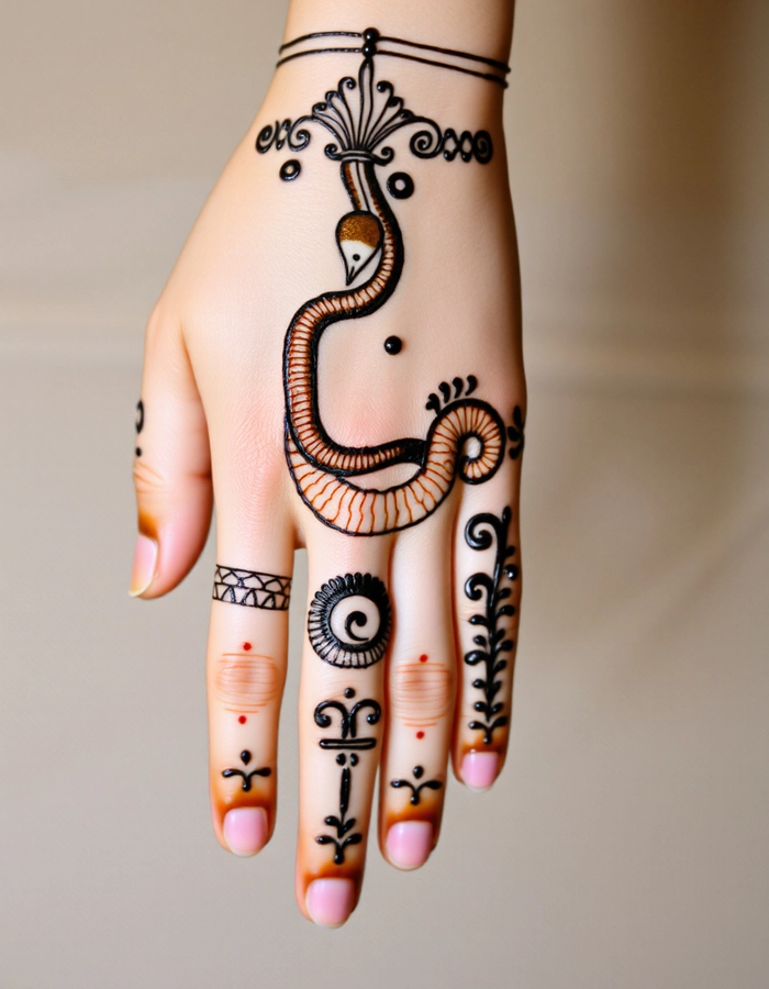 snake pattern mehndi design
