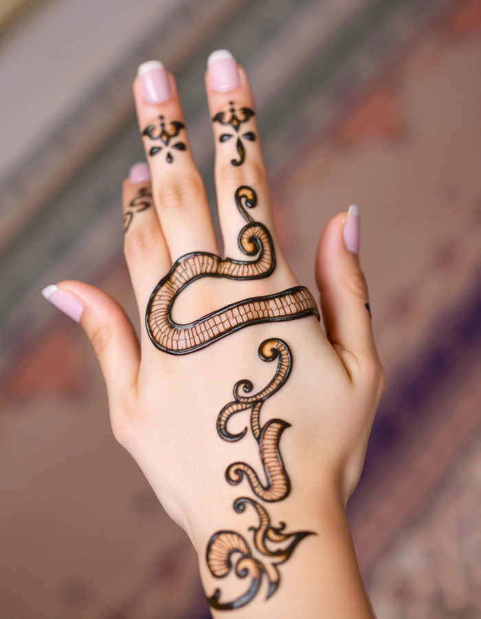 snake style mehndi design