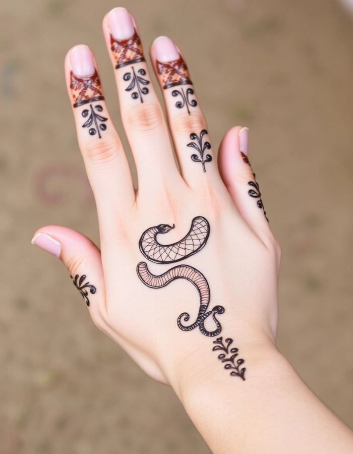 snake type mehndi design