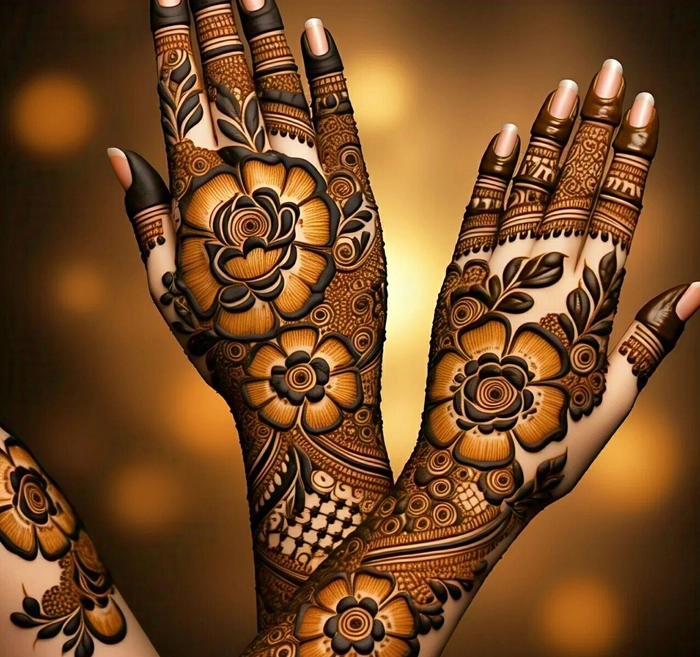 stylish palm mehndi design
