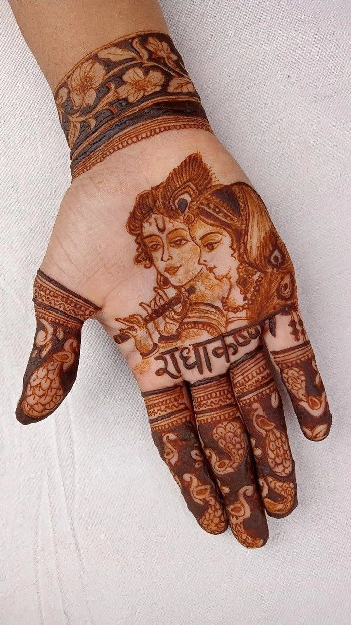 tattoo radha krishna mehndi design