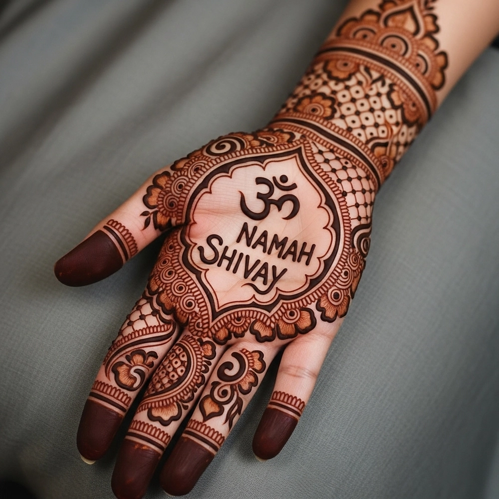 wrist om mehndi design
