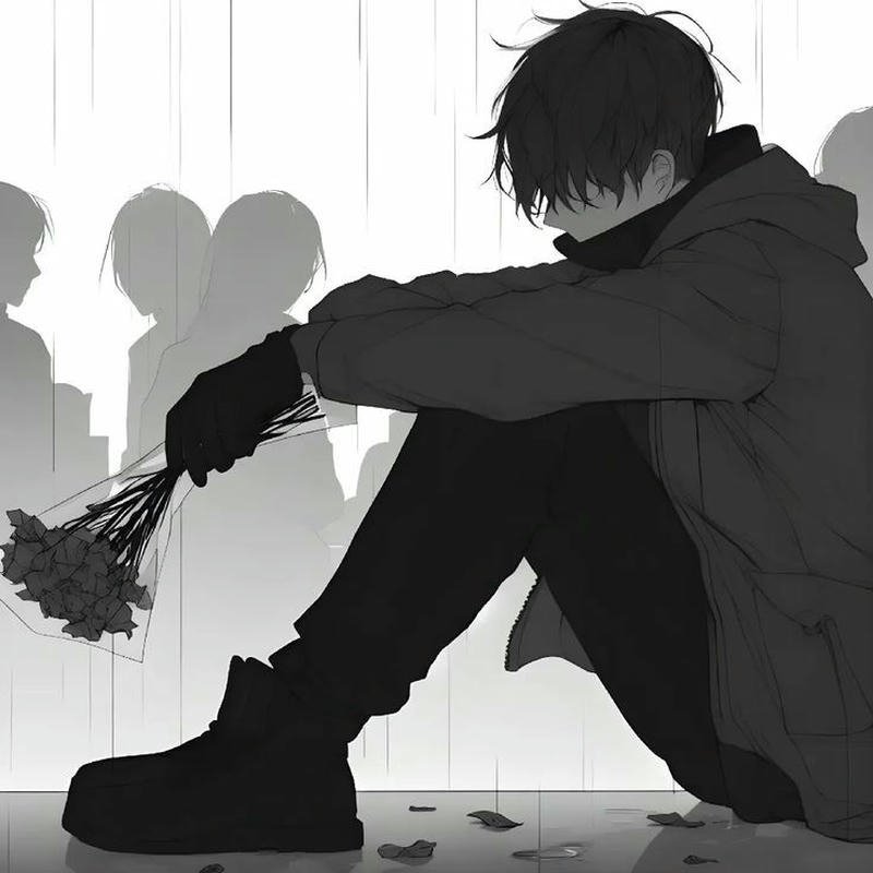 anime sad dp character