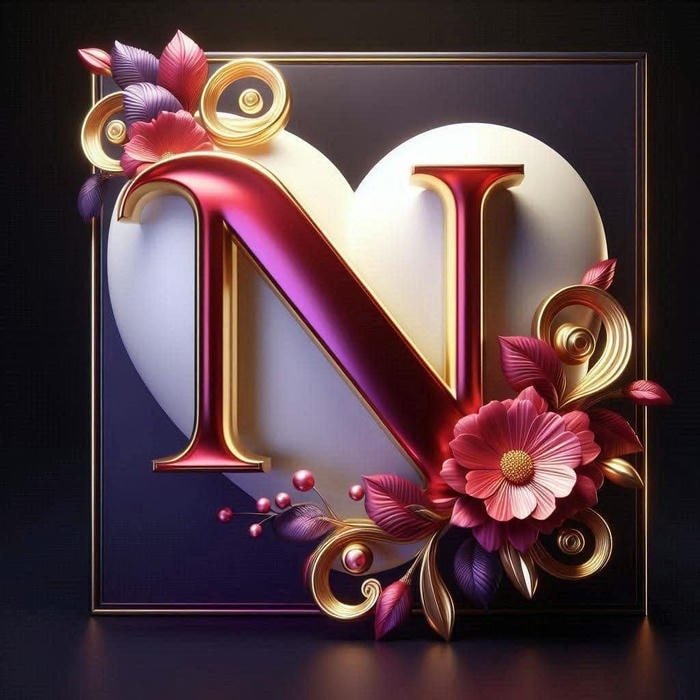 bright frame N name dp