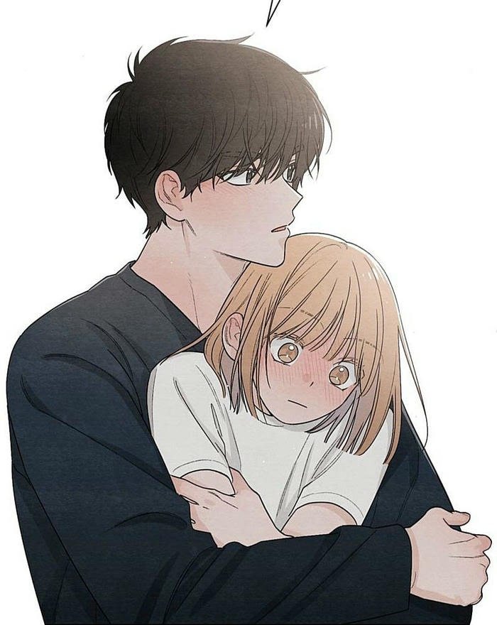 bright tone cartoon couple dp