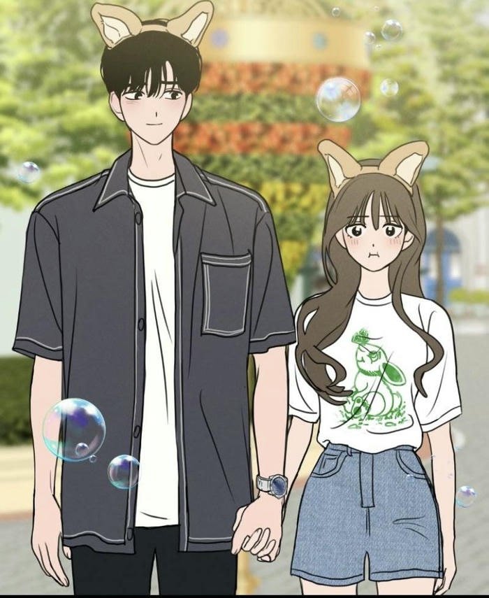 color tone cartoon couple dp