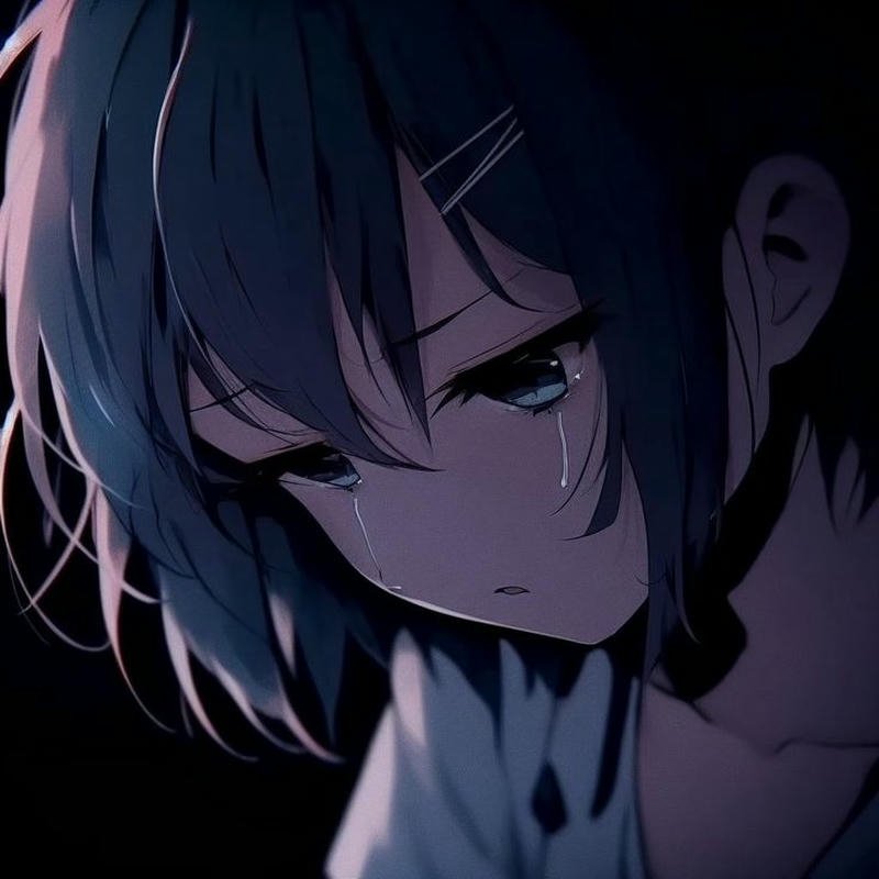 cute sad anime dp