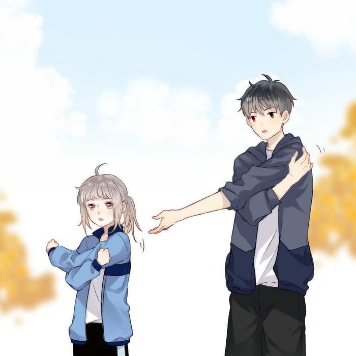 cute style cartoon couple dp