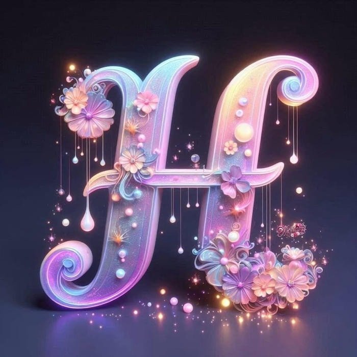 flat icon letter h