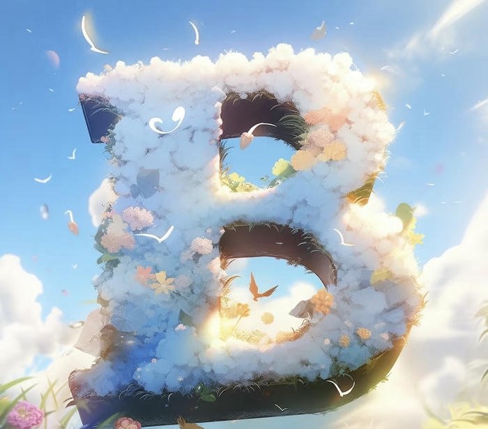 initial art letter b