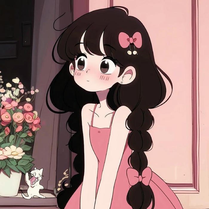 light instagram cartoon dp for girls