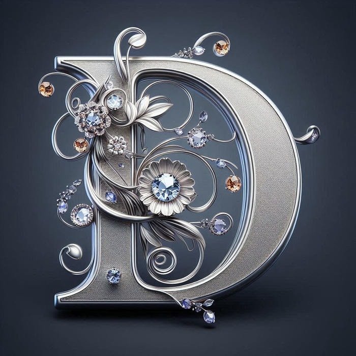 modern icon letter d