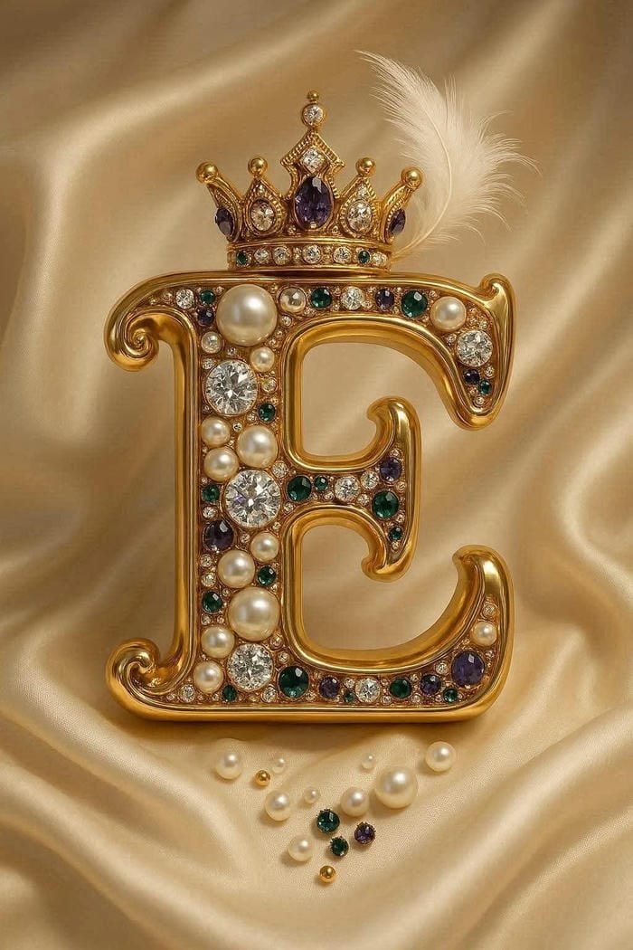 rounded font e initial