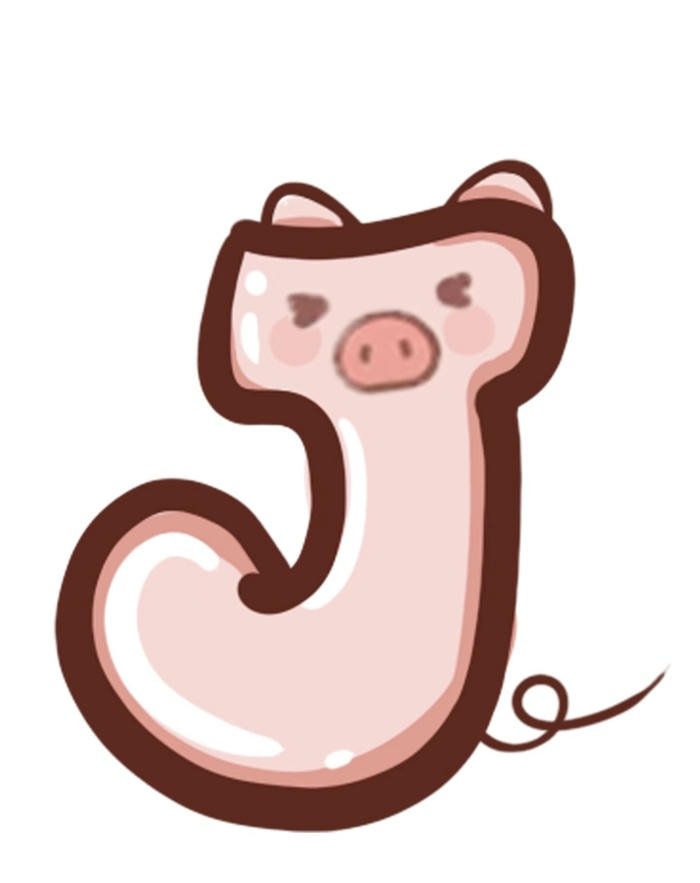 rounded font j initial