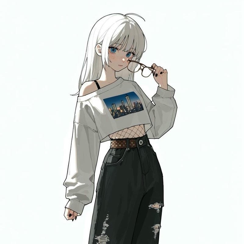 stylish anime girl sketch