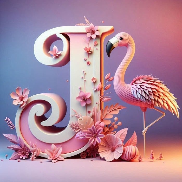 textured style j initial