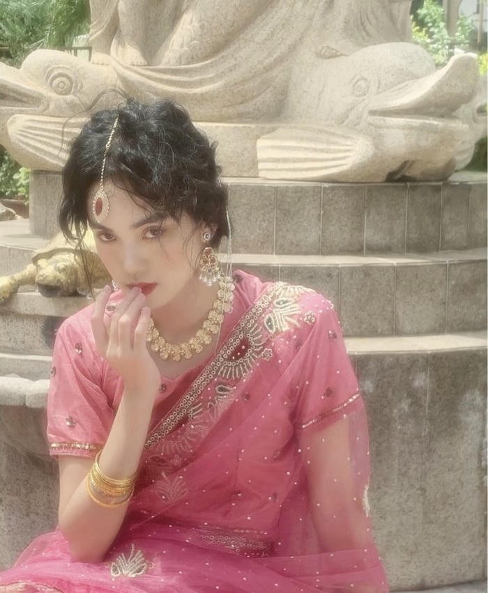 Classic ethnic saree girl dp portrait