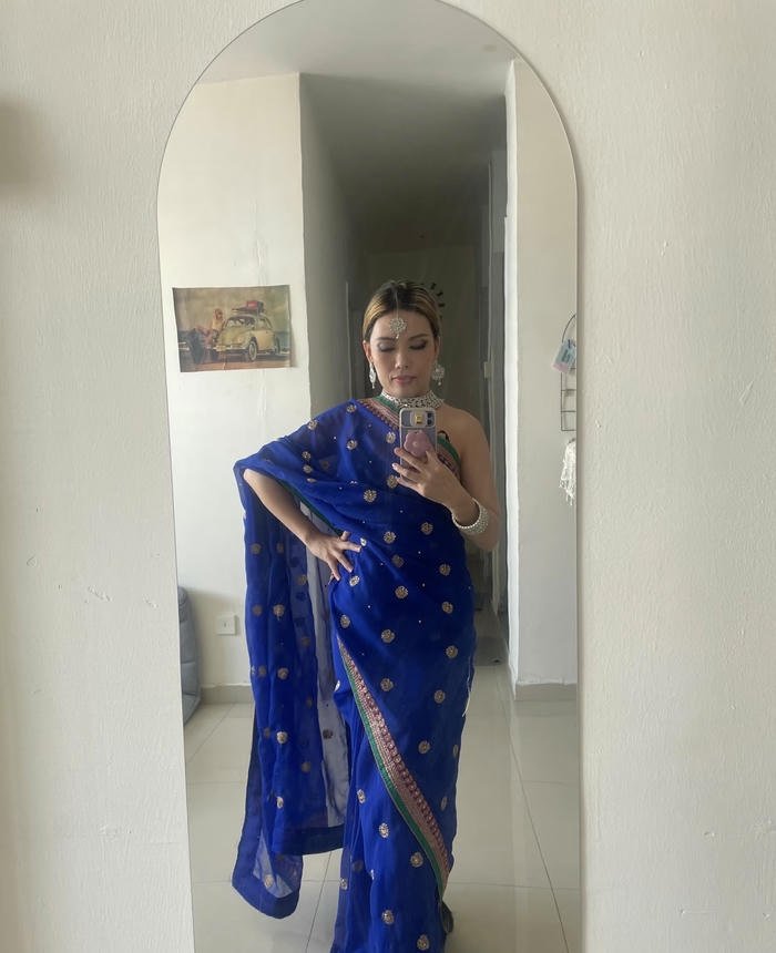 Cultural elegance saree girl dp portrait