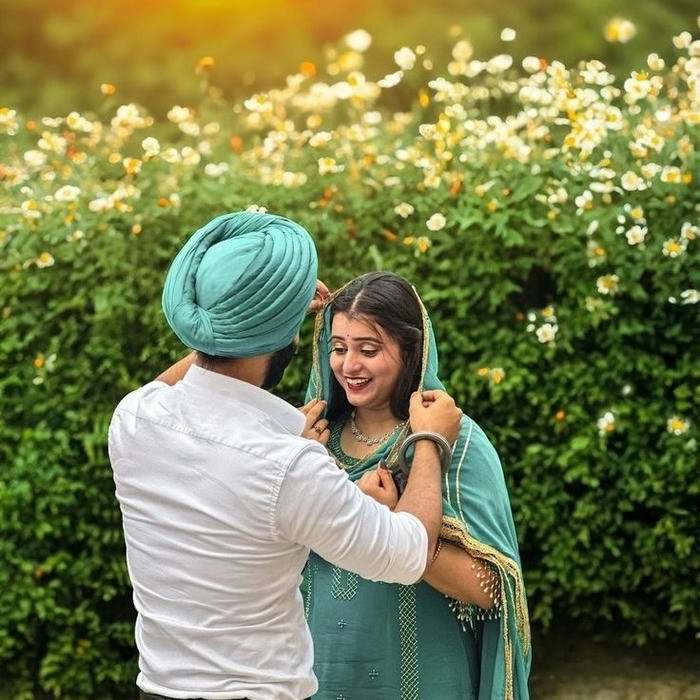 Dp punjabi couple traditional attire love image