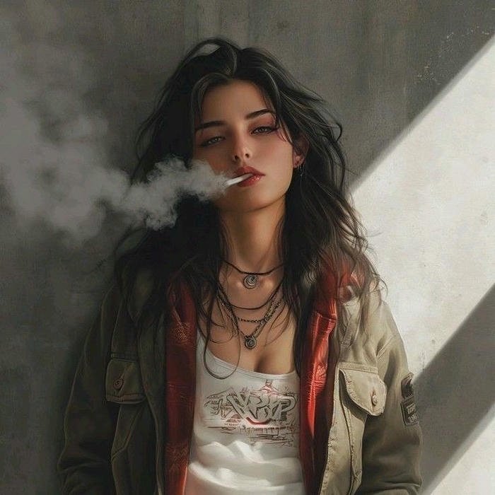 Smoking DP Girl aesthetic