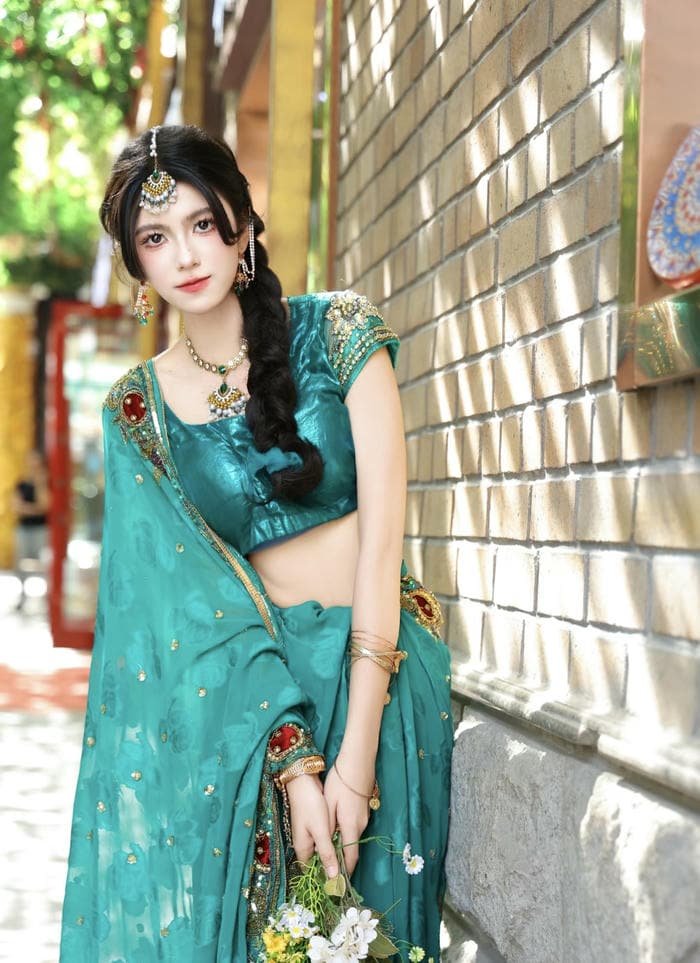 Warm smile saree girl dp look