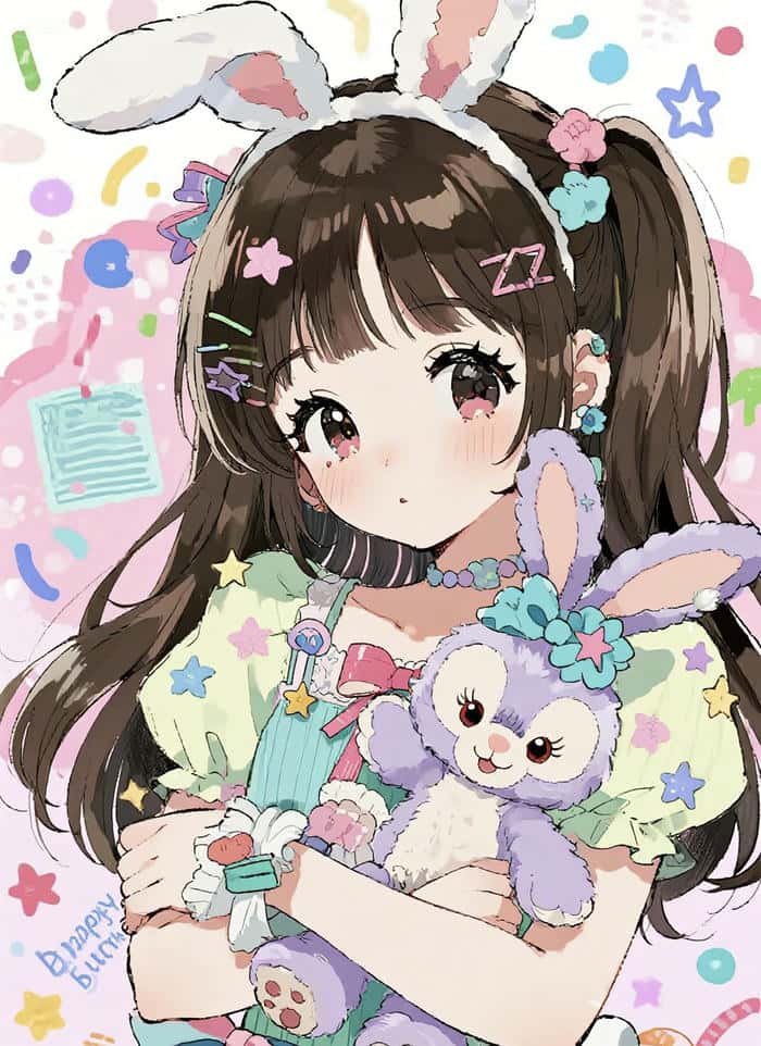 cartoon girl dp aesthetic