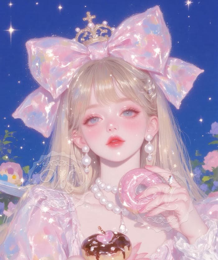 cartoon girl dp with bright colors