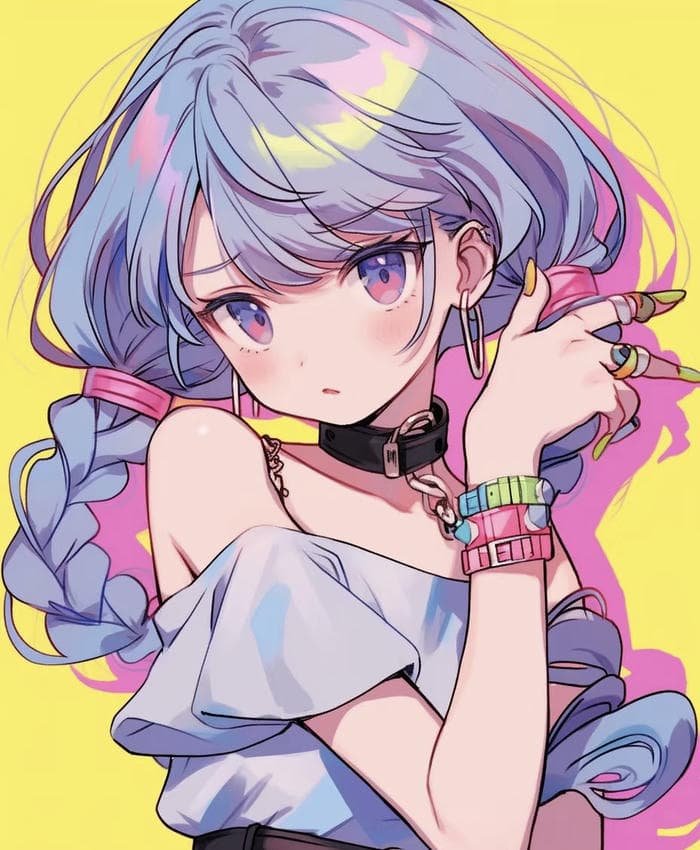 cartoon girl face profile