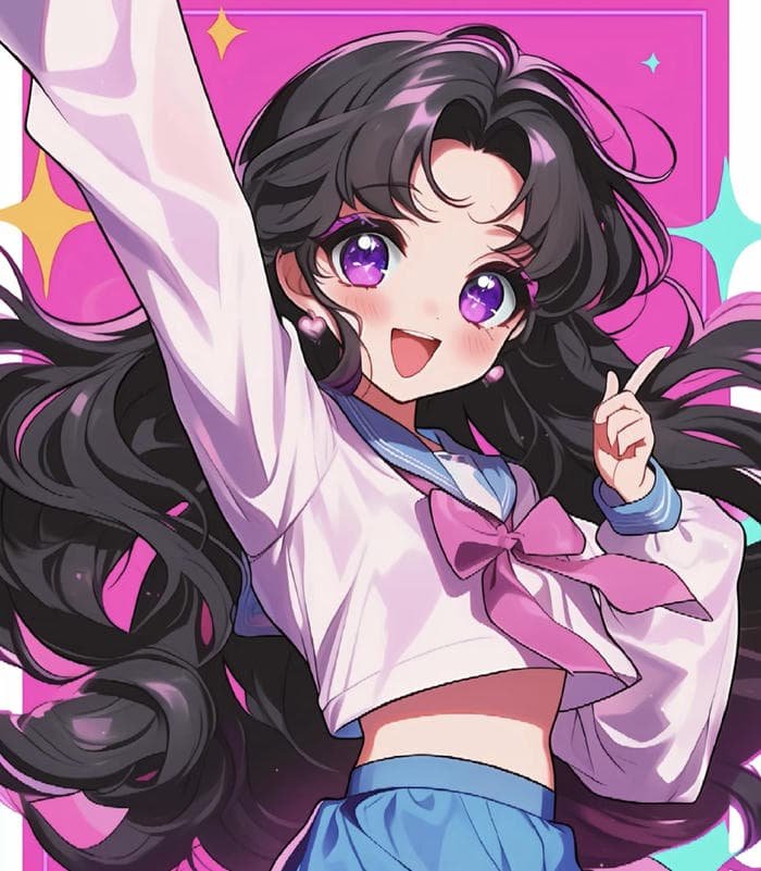 cartoon girl profile art