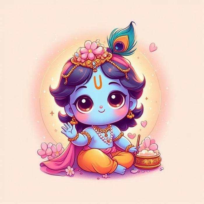 cartoon radha krishna dp cute divine artwork