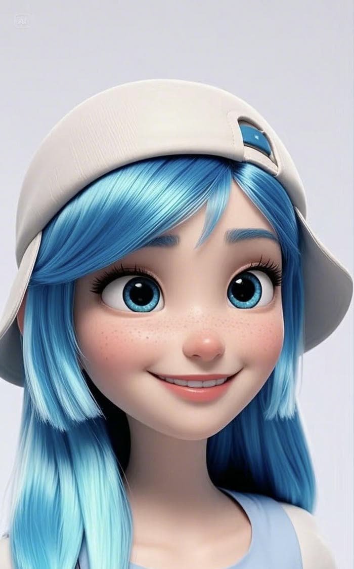 cartoon-style girl display