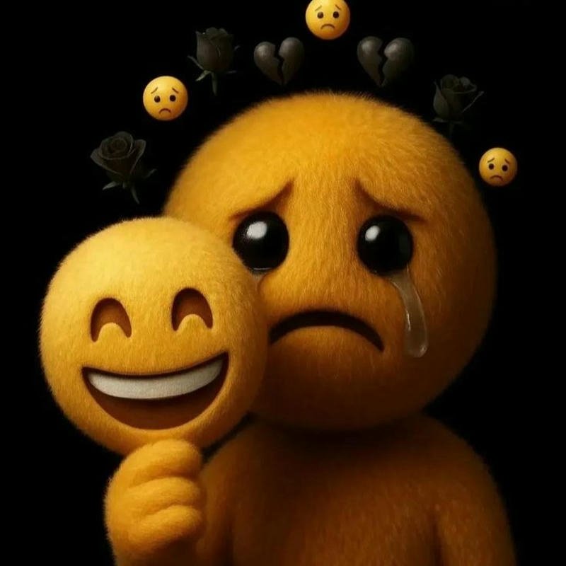 cartoon vibe sad emoji dp