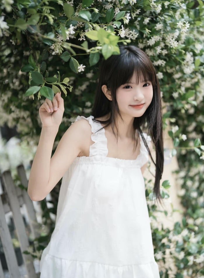 confident stare girl display