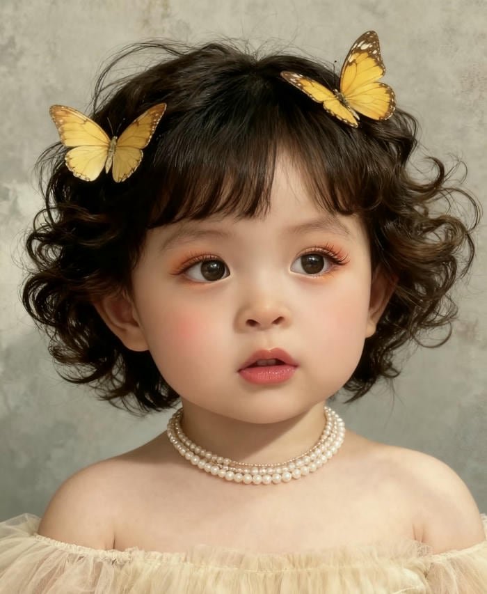 cute hairstyle in stylish cute baby girl dp