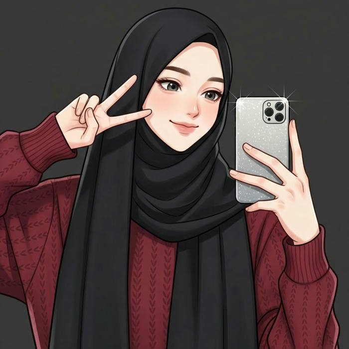 dp hijab cartoon cartoon dp aesthetic