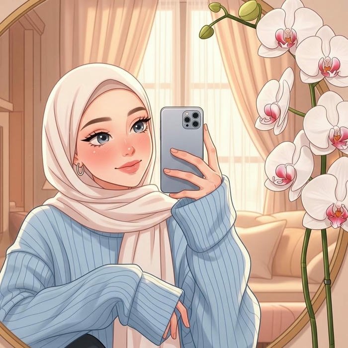 dp hijab cartoon cute cartoon image