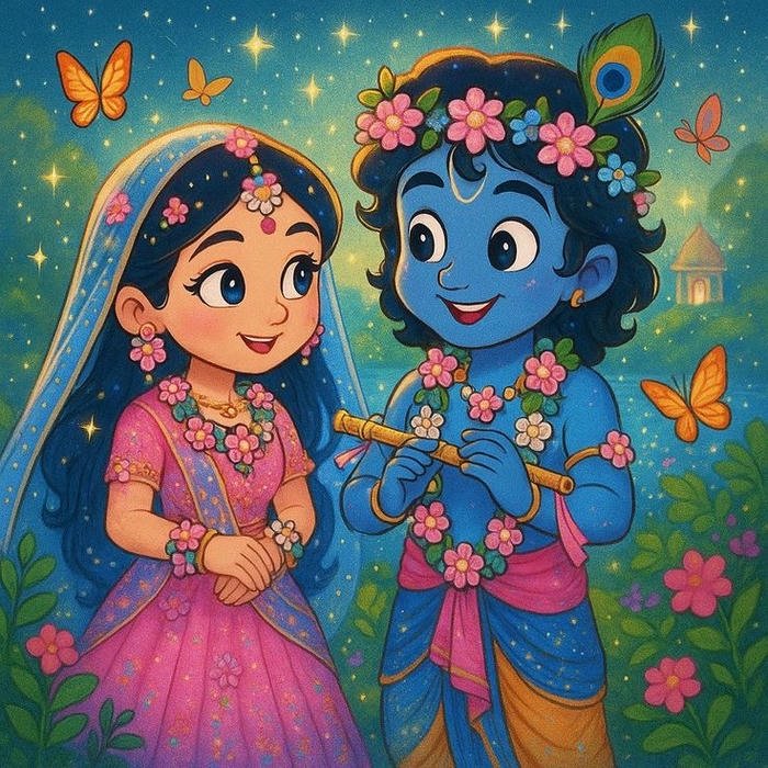 dp radha krishna cartoon charming divine profile