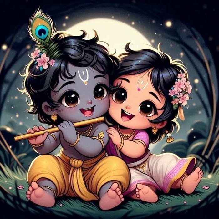 dp radha krishna cartoon lovely spiritual illustration