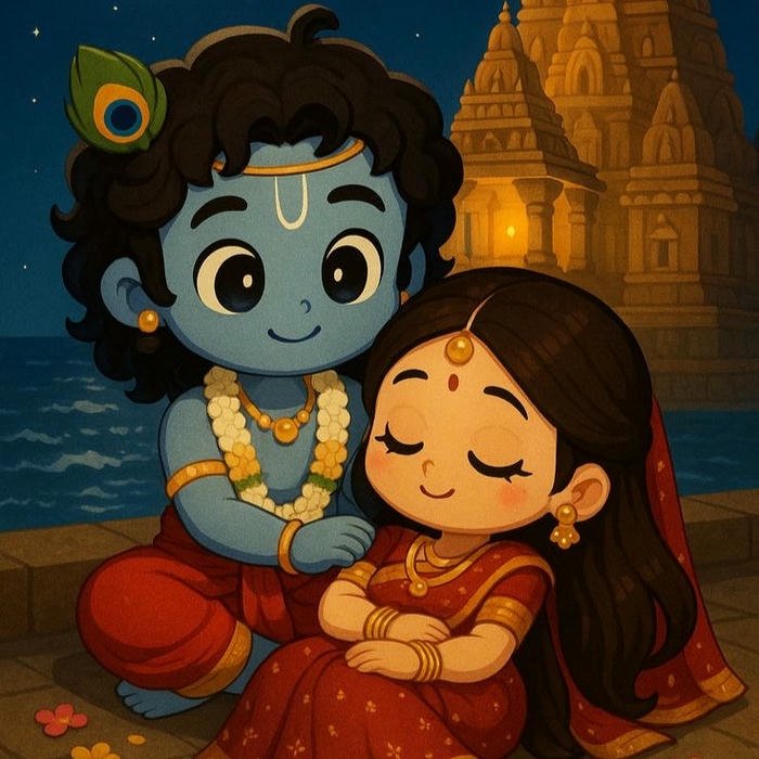 dp radha krishna cartoon vibrant spiritual dp