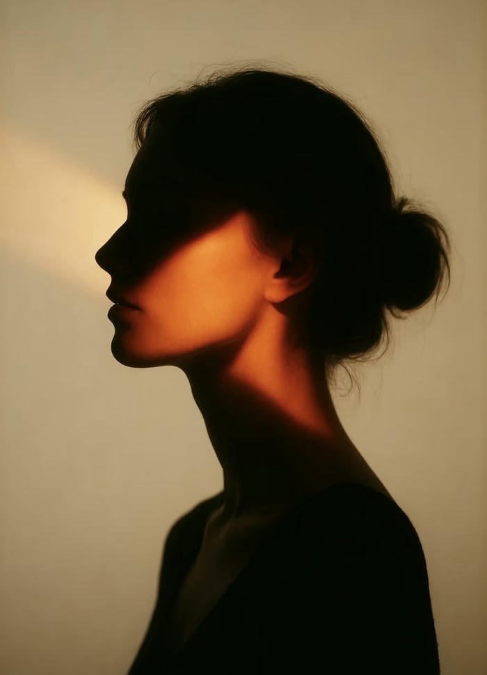 gentle silhouette in shadow girl dp