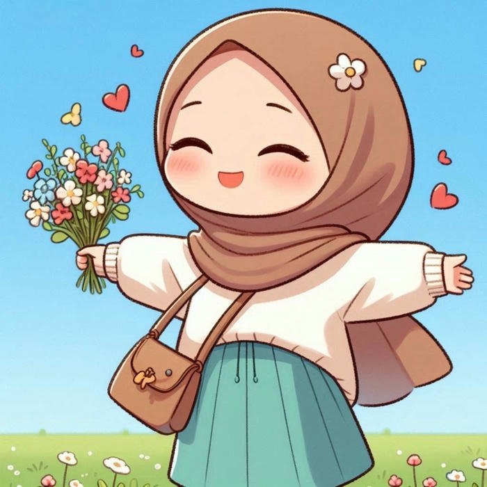 hijab dp cartoon cute dp for profile