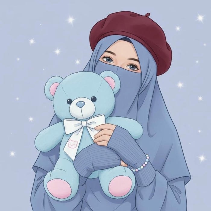 hijab dp cartoon sweet avatar style