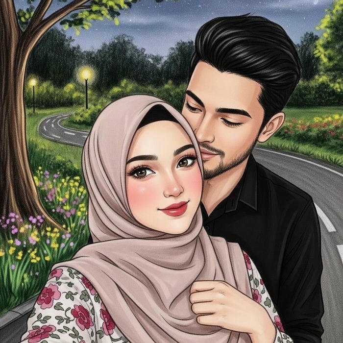 muslim couple dp modest couple love background