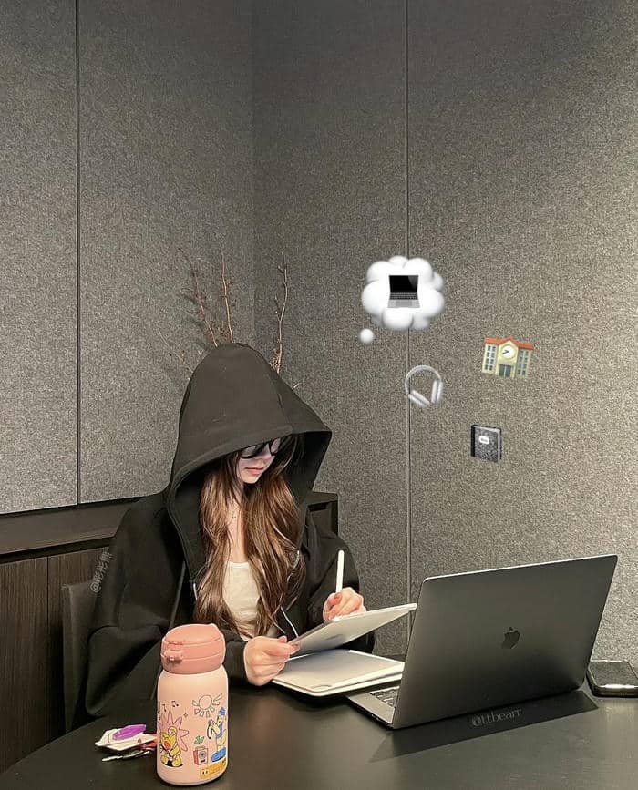 quiet study time in study girl dp